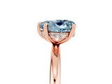 Rose gold Heart Cut Aquamarine Solitaire Ring with Thin Band and Four-Prong Setting_5