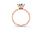 Rose gold Heart Cut Aquamarine Solitaire Ring with Thin Band and Prong Setting_15