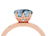 Rose gold Heart Cut Aquamarine Solitaire Ring with Thin Band and Prong Setting_16