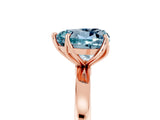 Rose gold Heart Cut Aquamarine Solitaire Ring with Thin Band and Prong Setting_17