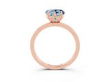 Rose gold Heart Cut Aquamarine Solitaire Ring with Thin Band and Prong Setting_27