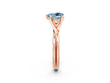 Rose gold Heart Cut Aquamarine Solitaire Twist Band Prong Setting Ring_38