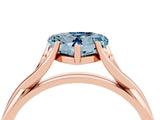 Rose gold Heart Cut Aquamarine Solitaire Twist Band Prong Setting Ring_40