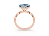 Rose gold Heart Cut Aquamarine Solitaire Twisted Band with Round  Accents and Prong Setting_15