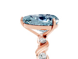 Rose gold Heart Cut Aquamarine Solitaire Twisted Band with Round  Accents and Prong Setting_17