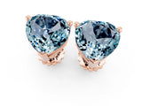 Rose gold Heart Cut Aquamarine Stud Earrings_19