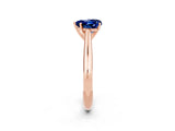 Rose gold Heart Cut Blue Sapphire Solitaire Engagement Ring with Cathedral Setting and Four-Prong Mount_74