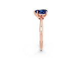 Rose gold Heart Cut Blue Sapphire Solitaire Engagement Ring with Classic Band and Four-Prong Setting_14