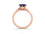 Rose gold Heart Cut Blue Sapphire Solitaire Engagement Ring with Classic Band and Four-Prong Setting_15