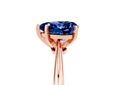 Rose gold Heart Cut Blue Sapphire Solitaire Engagement Ring with Classic Band and Four-Prong Setting_17