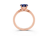 Rose gold Heart Cut Blue Sapphire Solitaire Engagement Ring with Classic Band and Four-Prong Setting_27