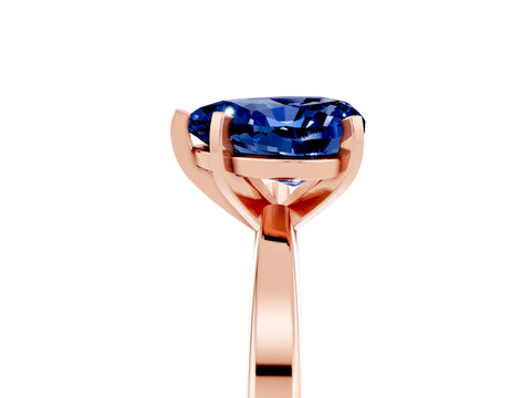 Rose gold Heart Cut Blue Sapphire Solitaire Engagement Ring with Classic Band and Four-Prong Setting_29