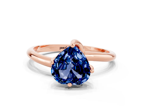 Rose gold Heart Cut Blue Sapphire Solitaire Engagement Ring with Four-Prong Setting and Classic Band_12