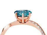 Rose gold Heart Cut Blue Topaz Engagement Ring with Side Stone Accents and Four-Prong Setting_28