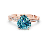 Rose gold Heart Cut Blue Topaz Engagement Ring with Side Stone Accents and Four-Prong Setting_60