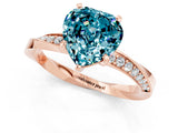 Rose gold Heart Cut Blue Topaz Engagement Ring with Side Stone Accents and Four-Prong Setting_61