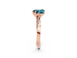 Rose gold Heart Cut Blue Topaz Engagement Ring with Side Stone Accents and Four-Prong Setting_62