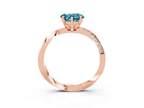 Rose gold Heart Cut Blue Topaz Engagement Ring with Side Stone Accents and Four-Prong Setting_63