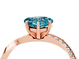 Rose gold Heart Cut Blue Topaz Engagement Ring with Side Stone Accents and Four-Prong Setting_64
