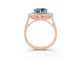 Rose gold Heart Cut Blue Topaz Floral Double Halo Engagement Ring with Prong Setting_75