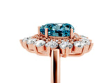 Rose gold Heart Cut Blue Topaz Floral Double Halo Engagement Ring with Prong Setting_77