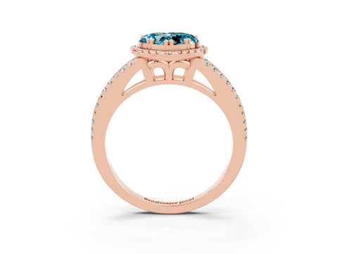 Rose gold Heart Cut Blue Topaz Halo Split Shank Engagement Ring_15