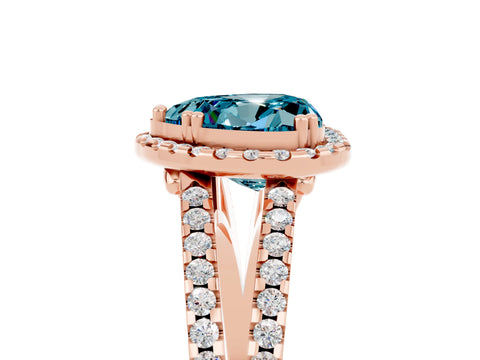 Rose gold Heart Cut Blue Topaz Halo Split Shank Engagement Ring_17