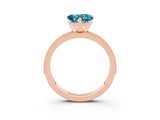 Rose gold Heart Cut Blue Topaz Milgrain Pavé Engagement Ring with Four-Prong Setting_15
