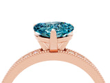 Rose gold Heart Cut Blue Topaz Milgrain Pavé Engagement Ring with Four-Prong Setting_16