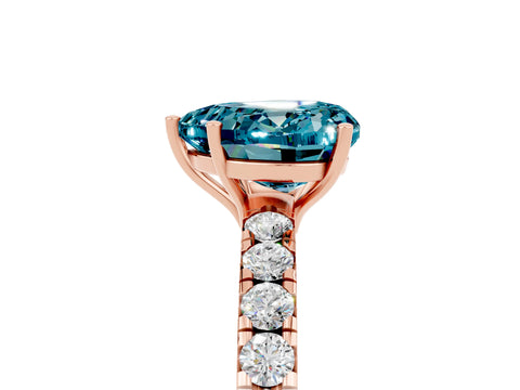 Rose gold Heart Cut Blue Topaz Pavé Solitaire Engagement Ring with Four-Prong Setting_17