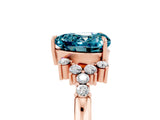 Rose gold Heart Cut Blue Topaz Ring with Side Stones and Four-Prong Setting_41