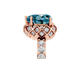 Rose gold Heart Cut Blue Topaz Scalloped Halo Engagement Ring with Round Shared Prong Band_29