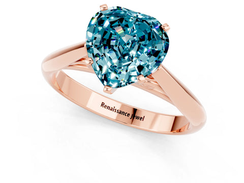 Rose gold Heart Cut Blue Topaz Solitaire Engagement Ring with Cathedral Setting and Four-Prong Mount_13