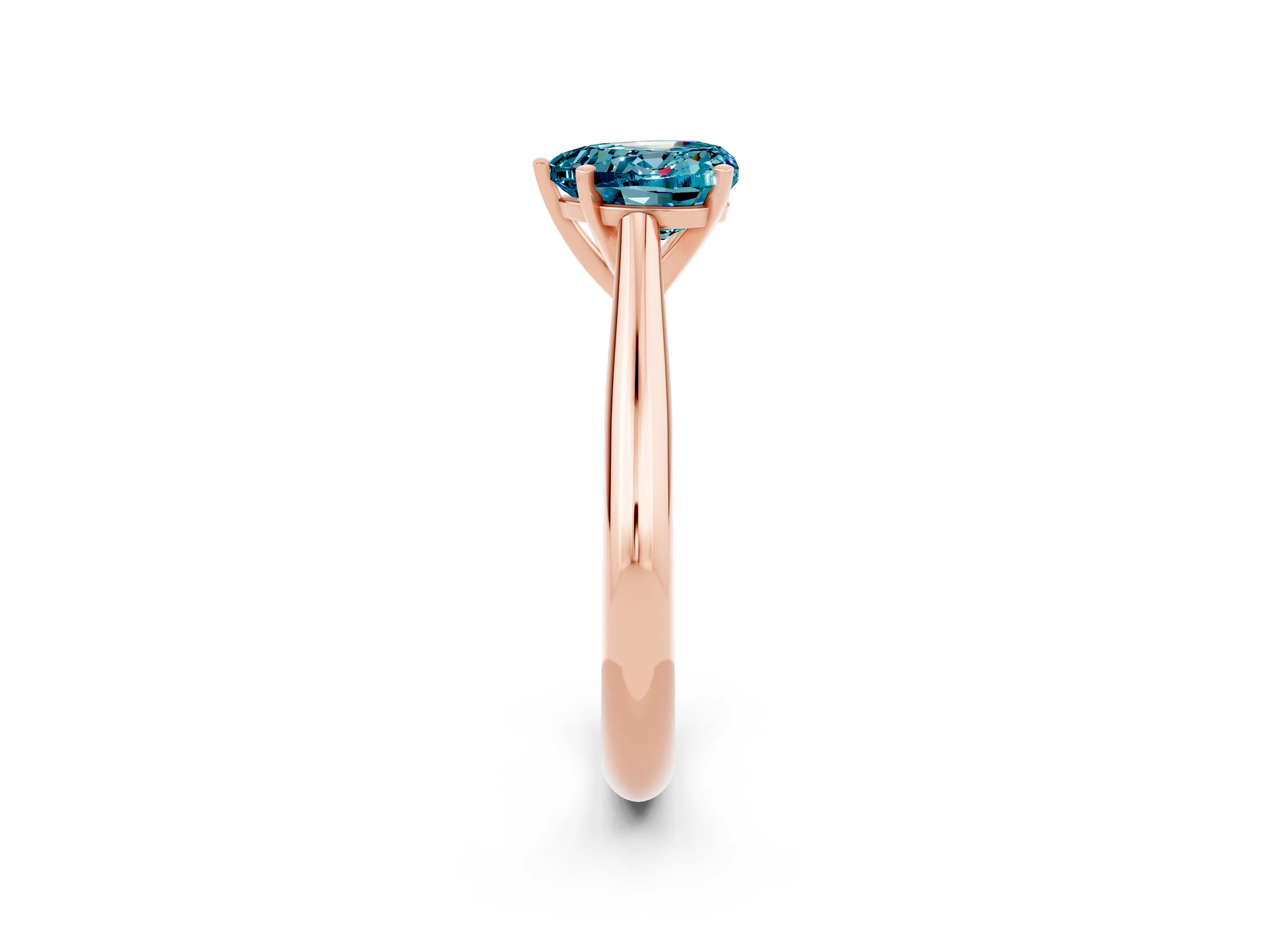 Rose gold Heart Cut Blue Topaz Solitaire Engagement Ring with Cathedral Setting and Four-Prong Mount_14