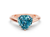 Rose gold Heart Cut Blue Topaz Solitaire Engagement Ring with Cathedral Setting and Four-Prong Mount_24