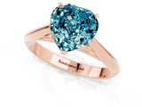 Rose gold Heart Cut Blue Topaz Solitaire Engagement Ring with Cathedral Setting and Four-Prong Mount_67