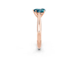 Rose gold Heart Cut Blue Topaz Solitaire Engagement Ring with Cathedral Setting and Four-Prong Mount_68