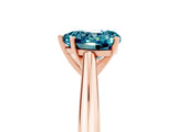 Rose gold Heart Cut Blue Topaz Solitaire Engagement Ring with Cathedral Setting and Four-Prong Mount_71