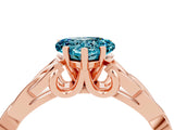 Rose gold Heart Cut Blue Topaz Solitaire Engagement Ring with Celtic Knot Band and Four-Prong Setting_4