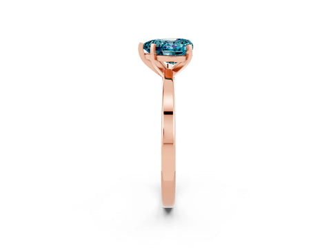 Rose gold Heart Cut Blue Topaz Solitaire Engagement Ring with Classic Band and Four-Prong Setting_26