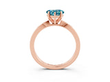 Rose gold Heart Cut Blue Topaz Solitaire Engagement Ring with Classic Band and Four-Prong Setting_27