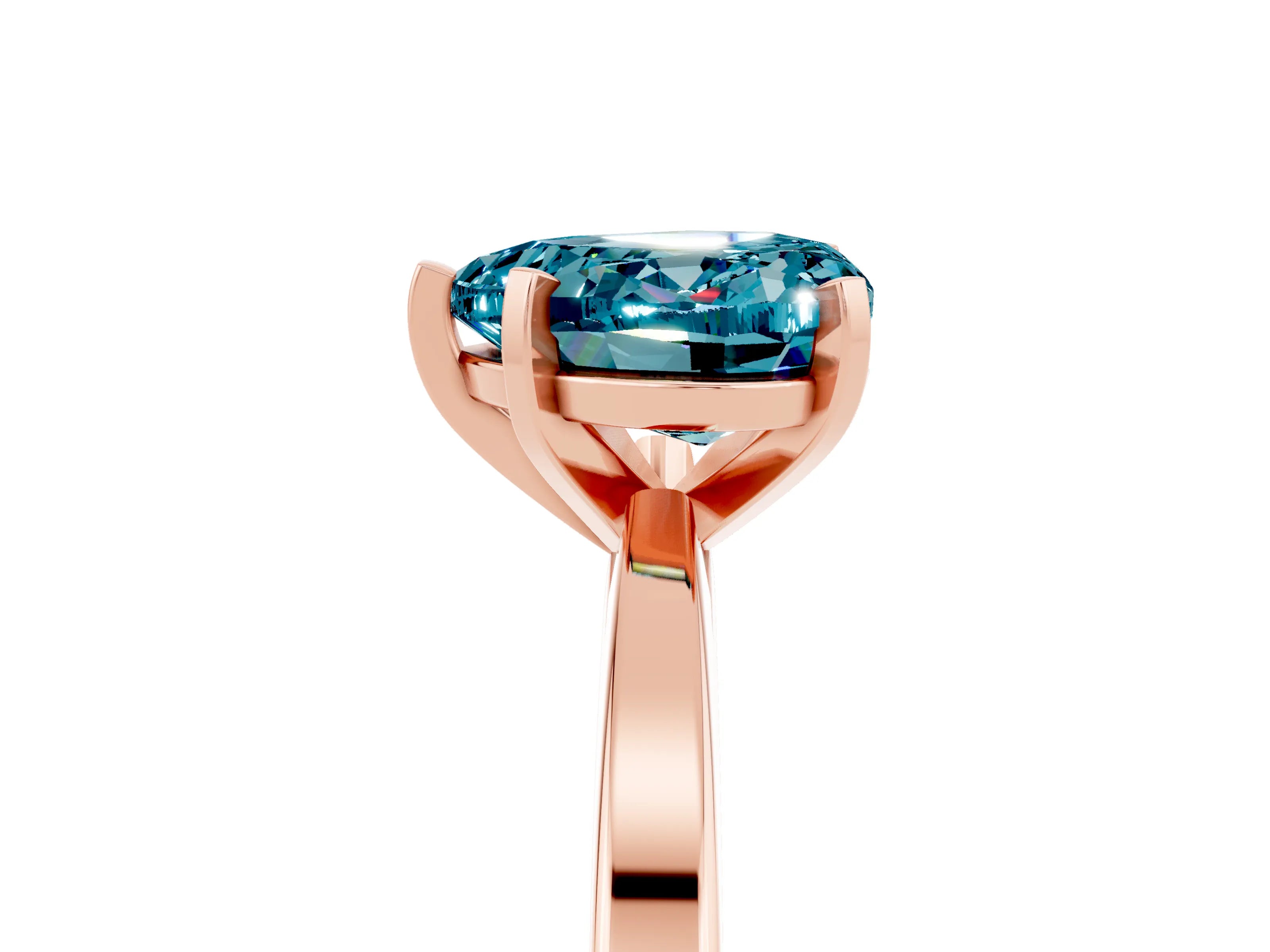 Rose gold Heart Cut Blue Topaz Solitaire Engagement Ring with Classic Band and Four-Prong Setting_29