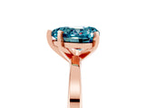 Rose gold Heart Cut Blue Topaz Solitaire Engagement Ring with Classic Band and Four-Prong Setting_29