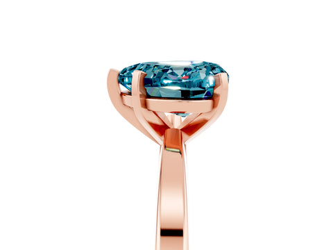 Rose gold Heart Cut Blue Topaz Solitaire Engagement Ring with Classic Band and Four-Prong Setting_29