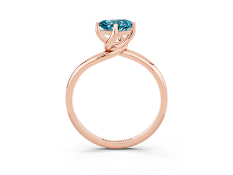 Rose gold Heart Cut Blue Topaz Solitaire Engagement Ring with Four-Prong Setting and Classic Band_15