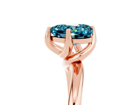 Rose gold Heart Cut Blue Topaz Solitaire Engagement Ring with Four-Prong Setting and Classic Band_17