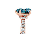 Rose gold Heart Cut Blue Topaz Solitaire Engagement Ring with Pavé Band and Four-Prong Setting_5