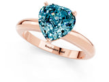 Rose gold Heart Cut Blue Topaz Solitaire Engagement Ring with Round Band and Four-Prong Setting_1