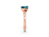 Rose gold Heart Cut Blue Topaz Solitaire Engagement Ring with Round Band and Four-Prong Setting_2