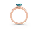 Rose gold Heart Cut Blue Topaz Solitaire Engagement Ring with Round Band and Four-Prong Setting_3